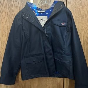 Hollister dark blue Raincoat Jacket